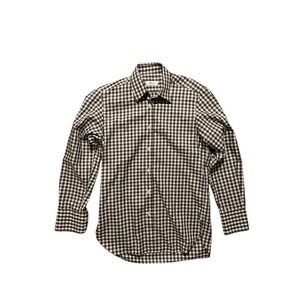 Fine‎ Italian Giangi Napoli Plaid Button Down Shirt 100% Cotton 40 Made In Italy